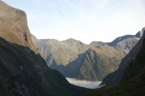 Milford Sound, down in the clouds